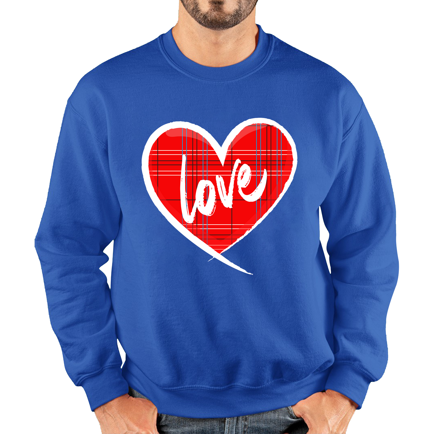 Hand Drawn Love Heart Happy Valentine's Day Lover Heart Unisex Sweatshirt