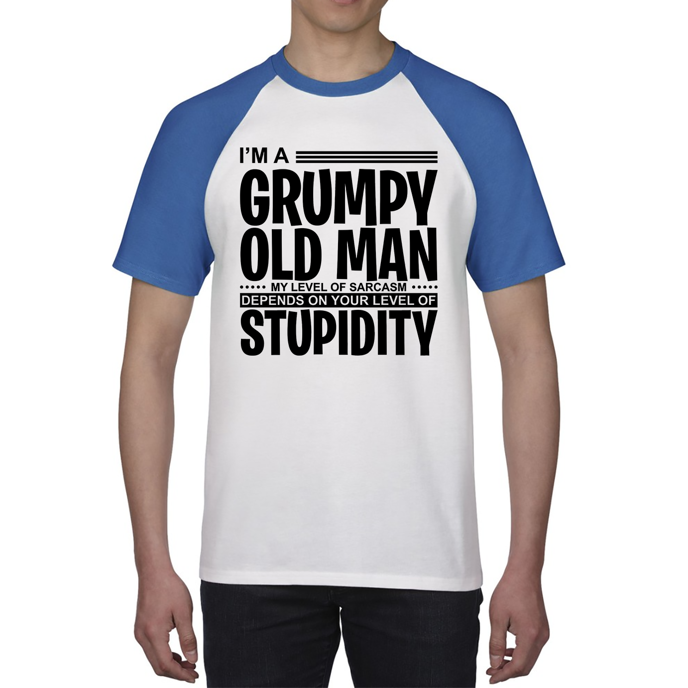 I'm A Grumpy Old Man Shirt Funny Sarcastic Joke Stupidity Gift For Grandpa Baseball T Shirt