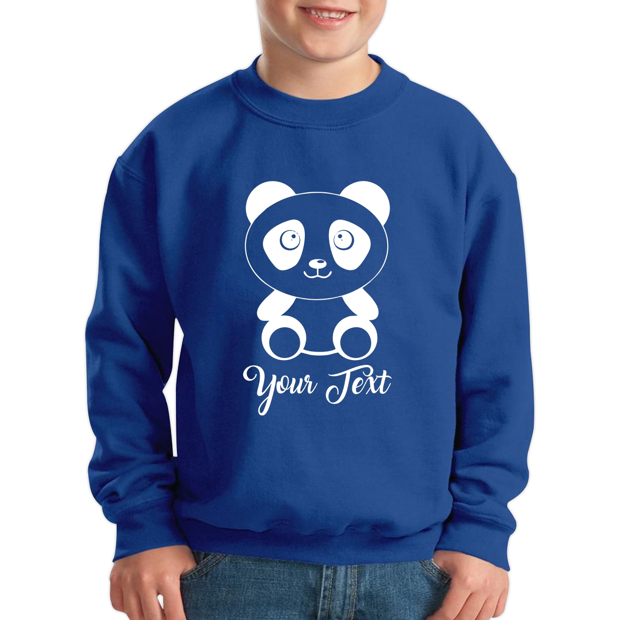 Personalised Cute Panda Bear Your Text Funny Cute Animal Lovers Kids Jumper