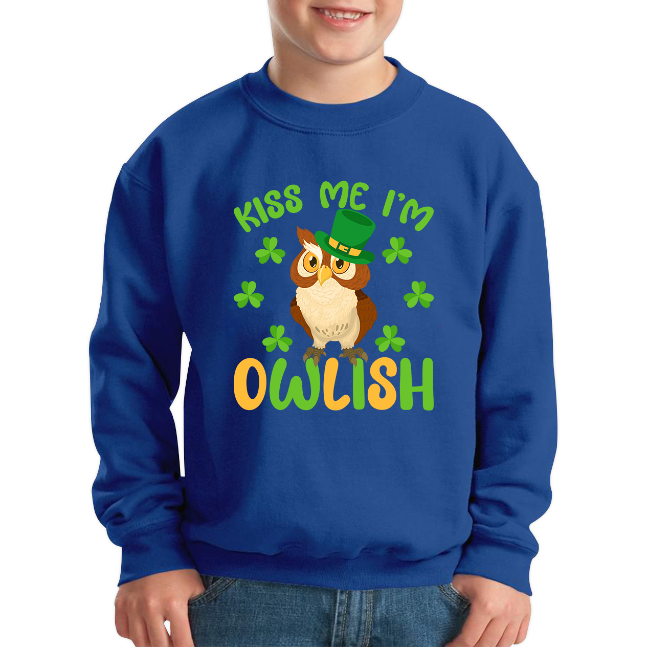 Kiss Me I'm Owlish St. Patrick's Day Jumper