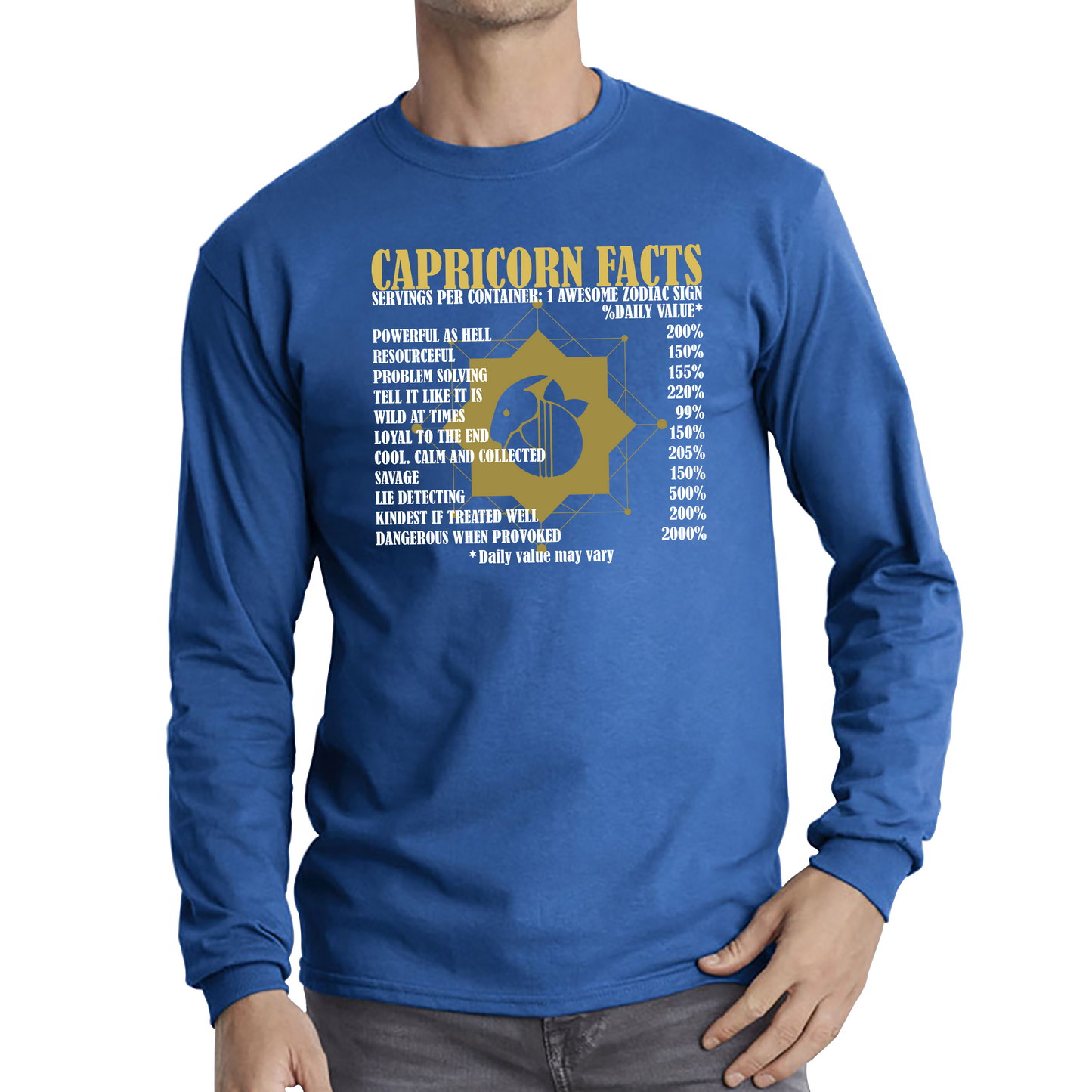 Capricorn Facts Horoscope Zodiac Astrological Sign Astrology Signs Birthday Present Long Sleeve T Shirt