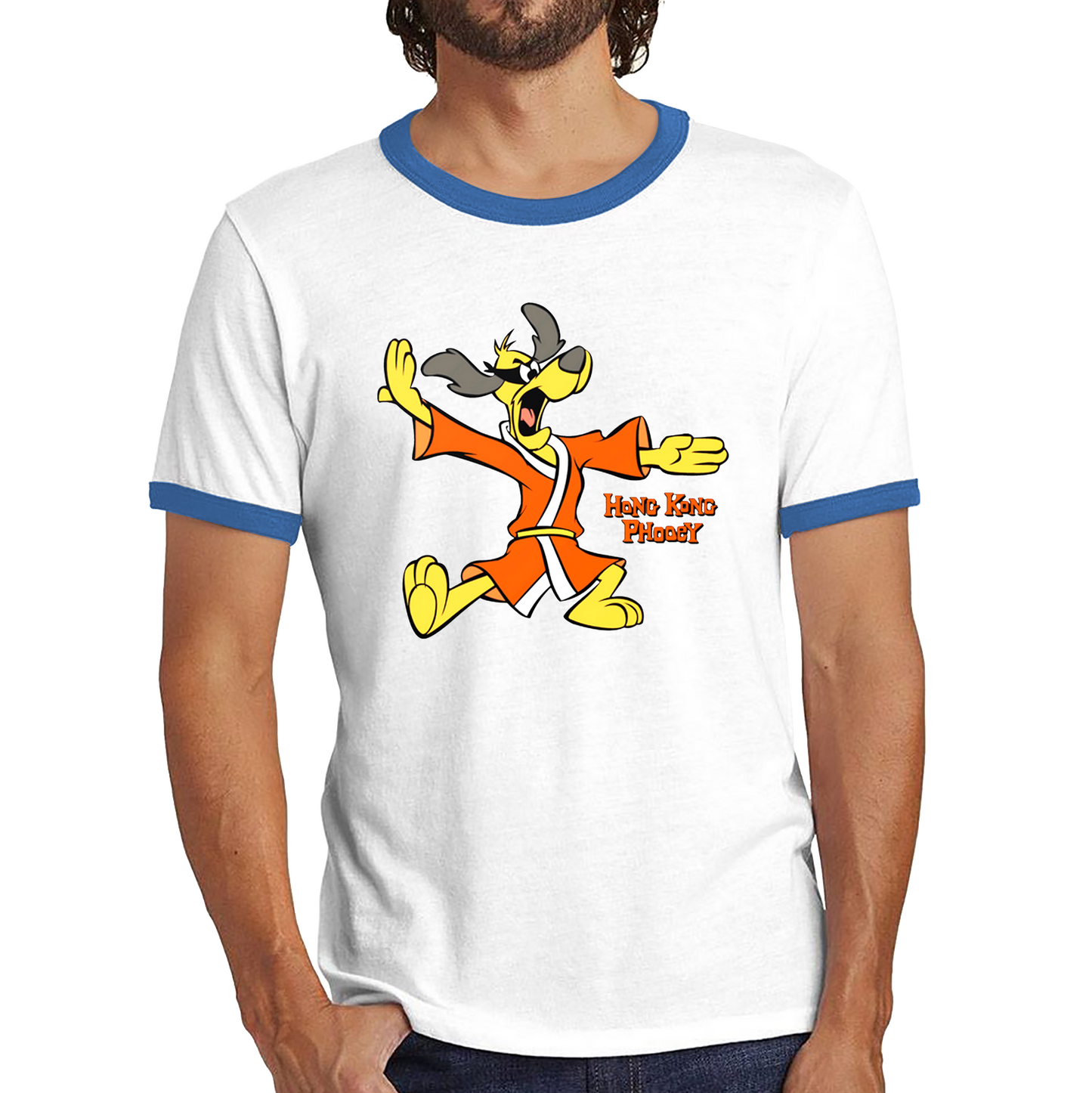 Hong Kong Phooey High Karate Animated TV Series Funny Cartoon Character Ringer T Shirt