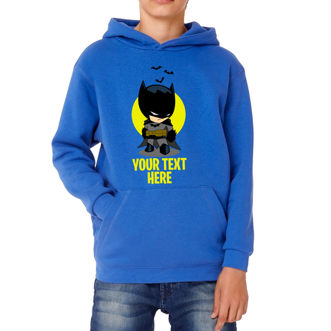 Personalised Your Text Batman Hoodie DC Comics Superhero Birthday Gifts Kids Hoodie