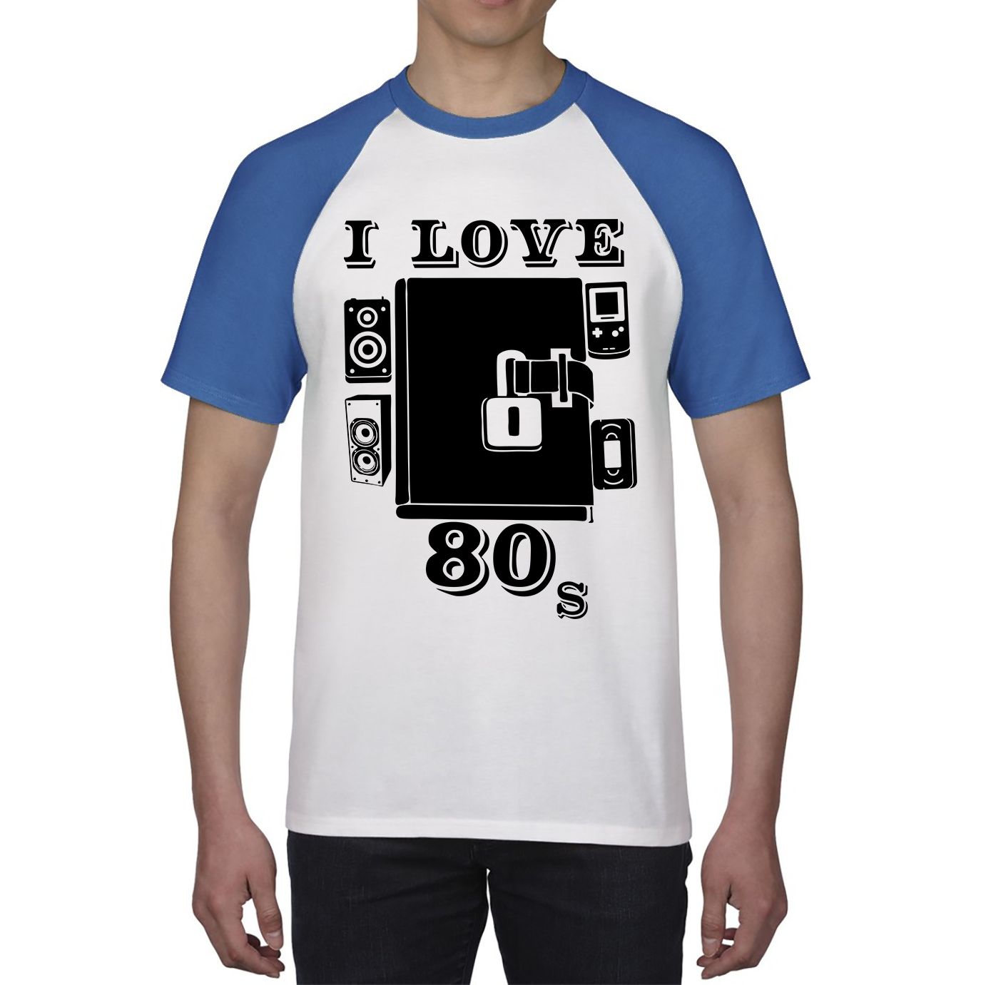 I Love 80s Shirt Vintage 80s Dairy Old Music Lovers Funny Baseball T Shirt
