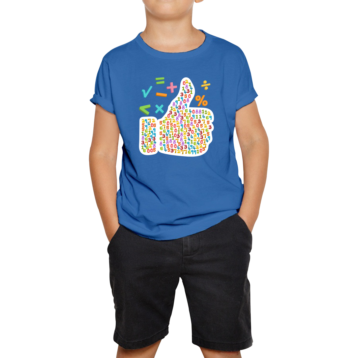 World Numbers Day Maths Day Funny Thumbs Up Colour Numbered Charity Day Kids Tee