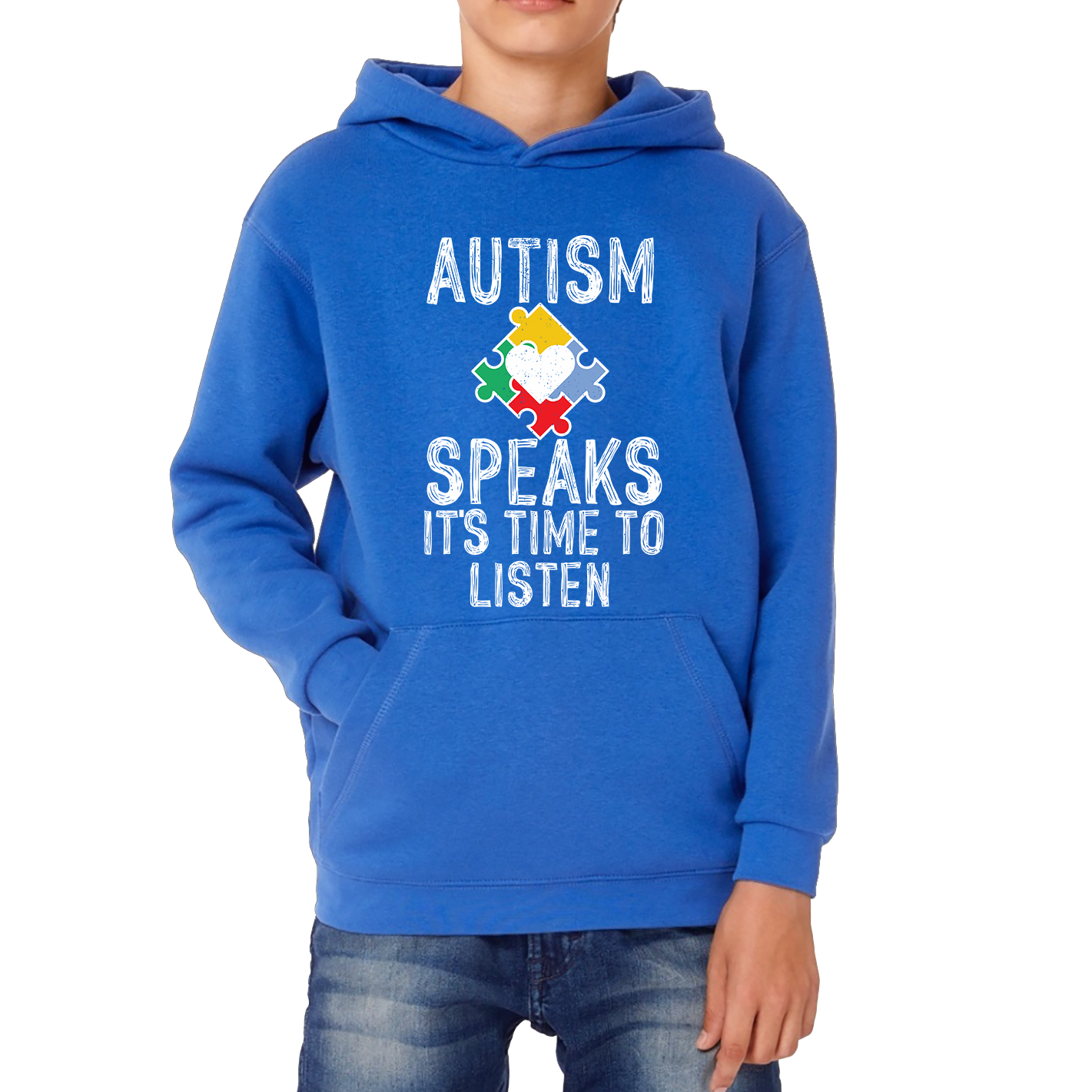 Autism Speaks It's Time To Listen Puzzle Piece Hoodie