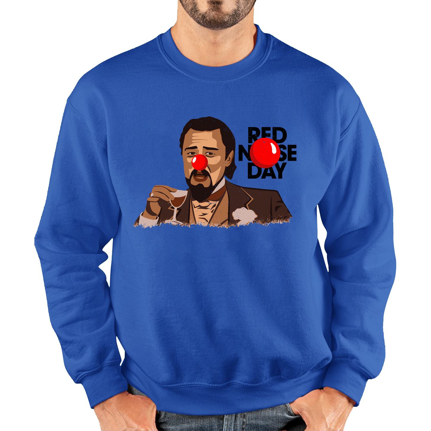 Leonardo Dicaprio Laughing Meme Red Nose Day Sweatshirt