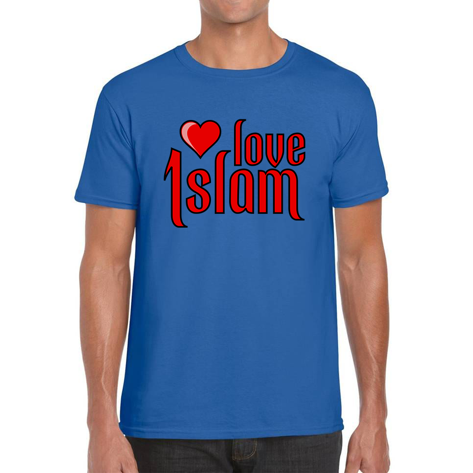 Love Islam Heart Spiritual Islamic Religious Muslims Religion Mens Tee Top