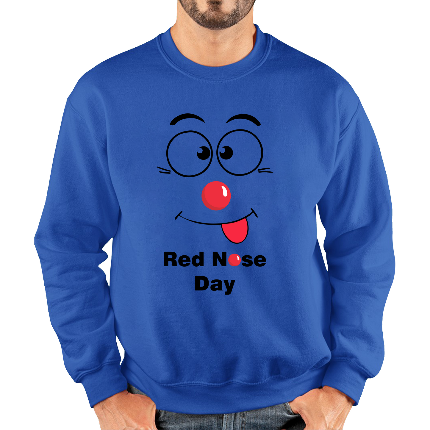 Funny Emoji Face Red Nose Day Sweatshirt