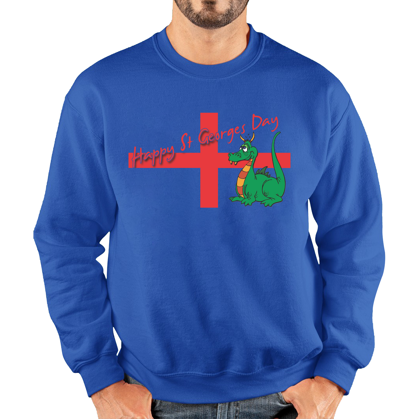 Happy St. George's Day Cute Dragon England Flag Sweatshirt