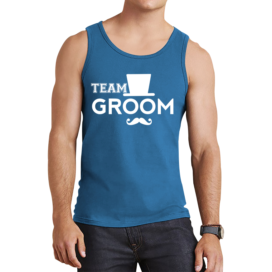 Team Groom Moustache Stage Party Funny Wedding Engagement Parties Tank Top