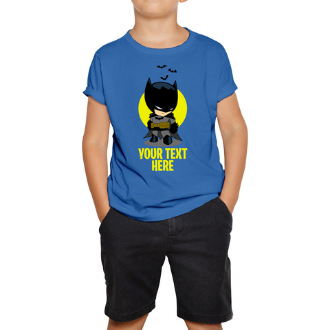Personalised Your Text Batman T-Shirt DC Comics Superhero Birthday Gifts Kids Tee
