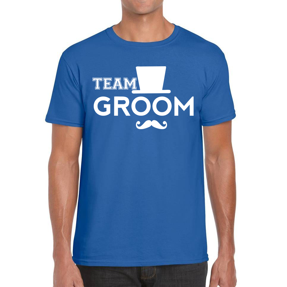 Team Groom Moustache Stage Party Funny Wedding Engagement Parties Mens Tee Top