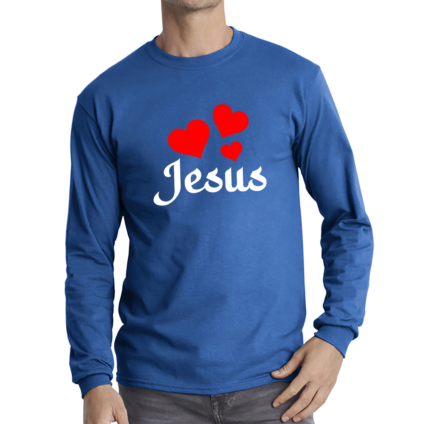 Love Jesus Hearts Jesus Christ Christians Religious Spirituality Believe Long Sleeve T Shirt