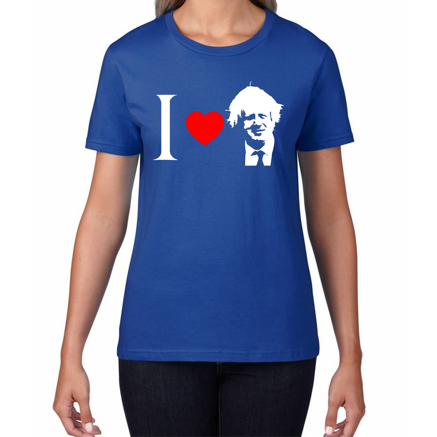 I Love Boris Heart Love Boris Johnson Support Boris Johnson Boris Supporter Womens Tee Top