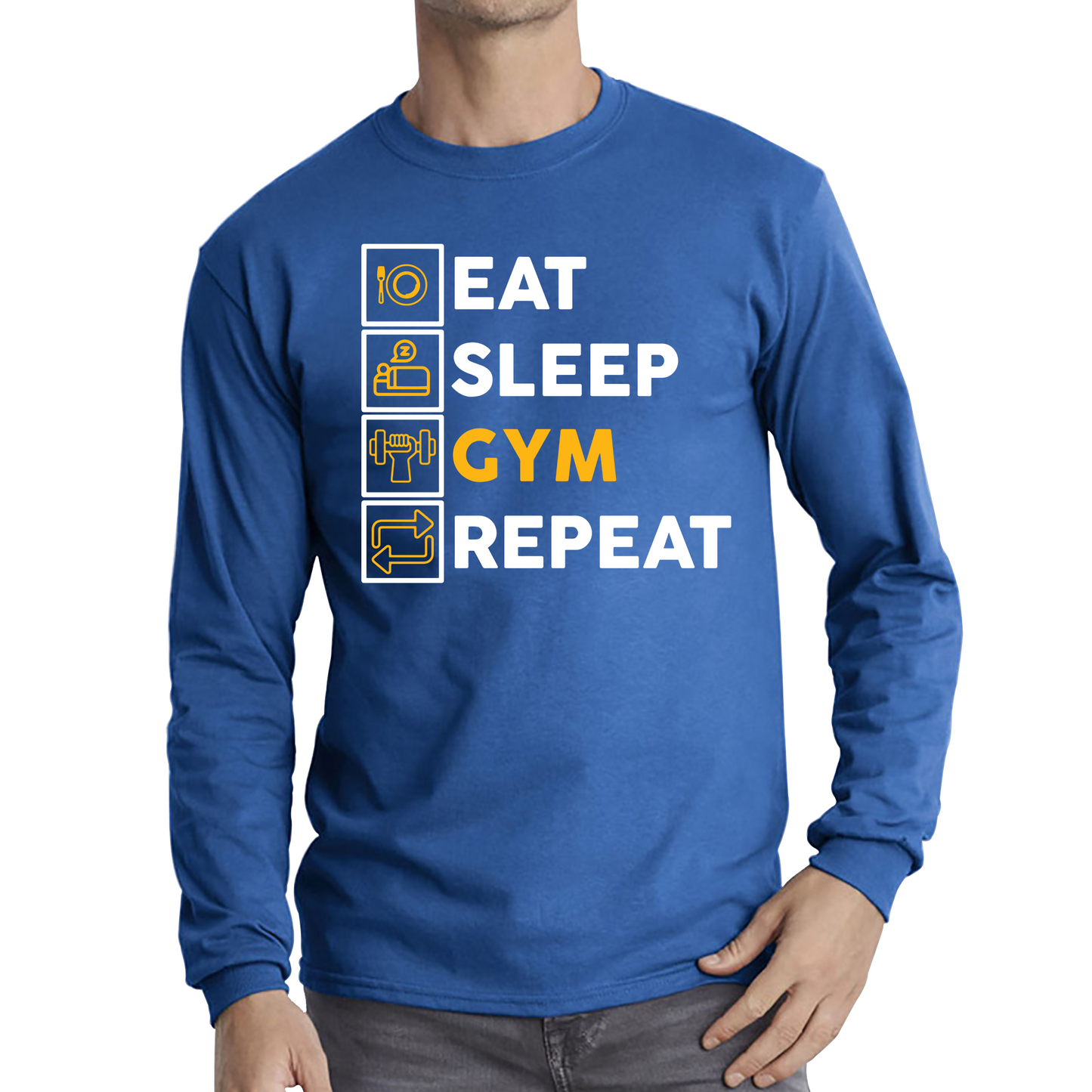Eat Sleep Gym Repeat Funny Workout T Shirt