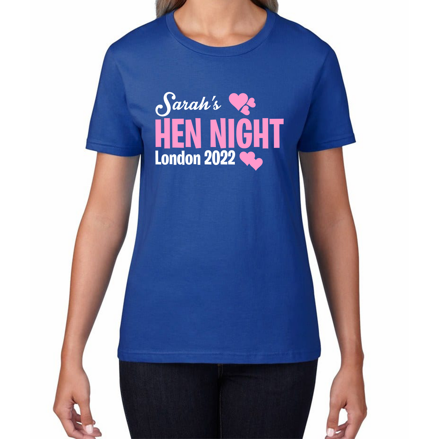 Personalised Your Name Hen Night Funny Hen Party Bachelorette Bridal Party Womens Tee Top