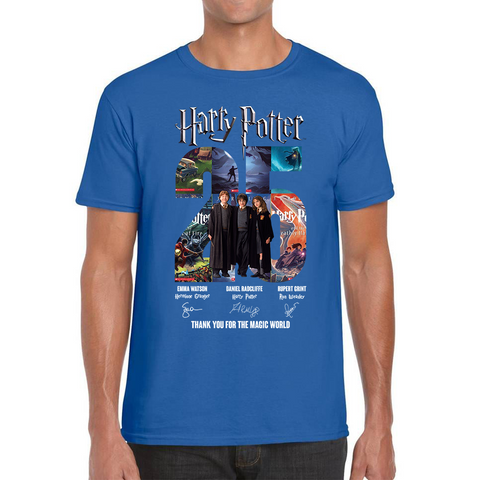 Harry Potter 25th Anniversary Thank You For The Magic World Signature Popular TV Show Series Adult T Shirt