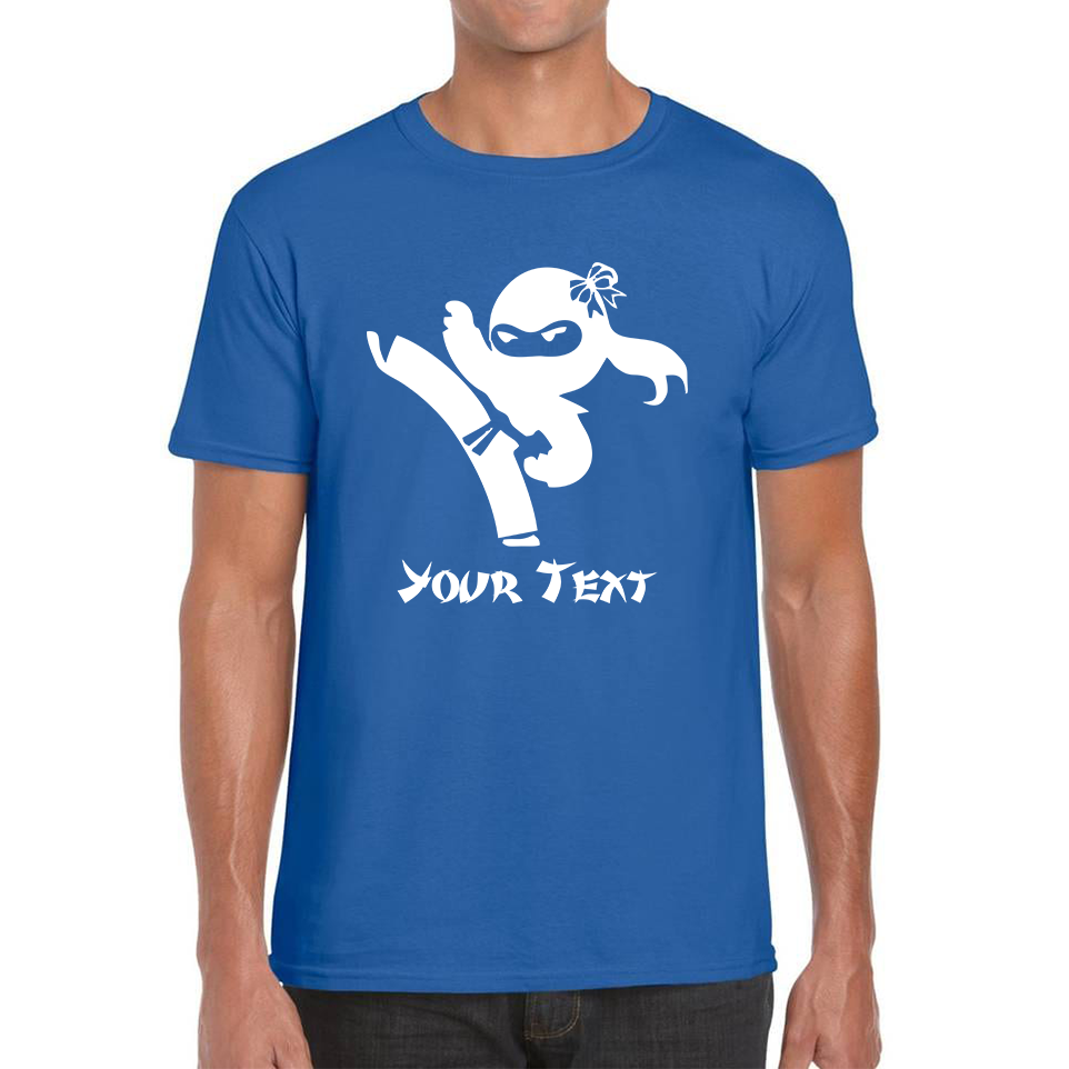 Personalised Ninja Girl Your Text Retro Ninja Warrior Martial Arts Judo Karate MMA Mens Tee Top