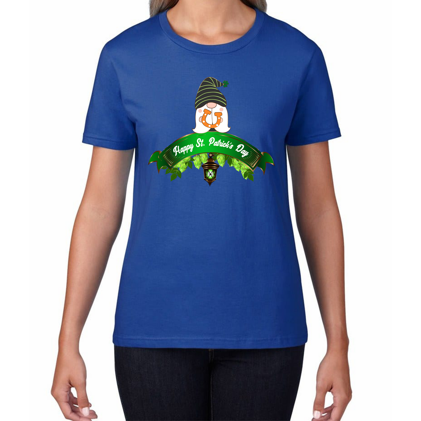 Happy St. Patrick's Day Leprechaun Gnome Irish Gnomes Lucky Gnomes Saint Patricks Day Womens Tee Top