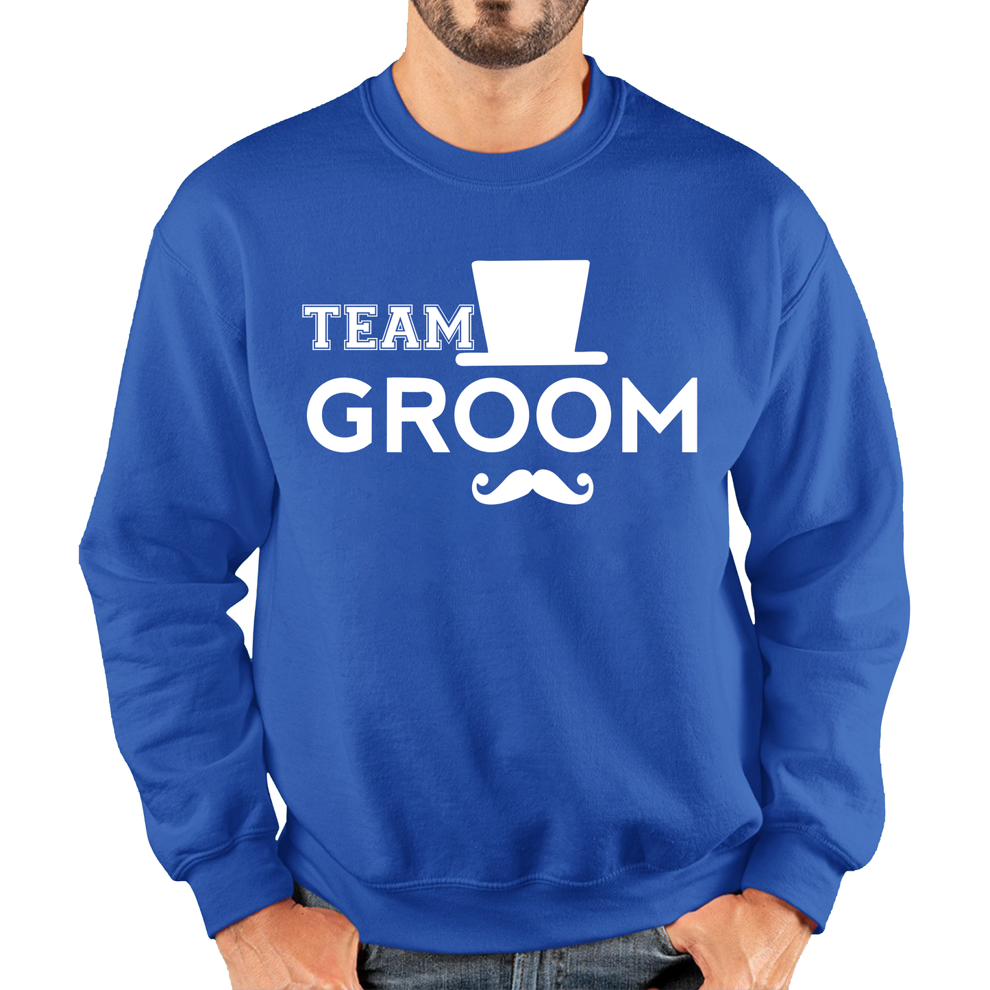Team Groom Moustache Stage Party Funny Wedding Engagement Parties Unisex Sweatshirt