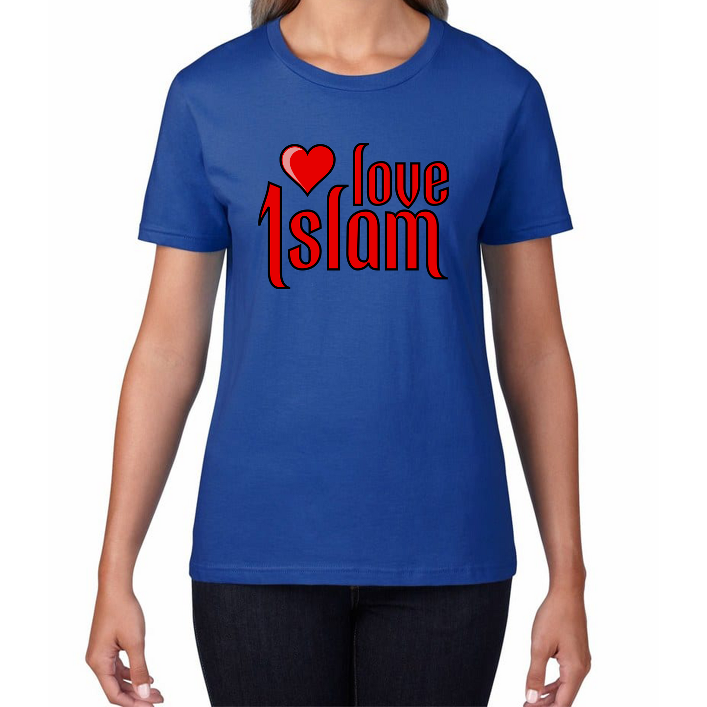 Love Islam Heart Spiritual Islamic Religious Muslims Religion Womens Tee Top