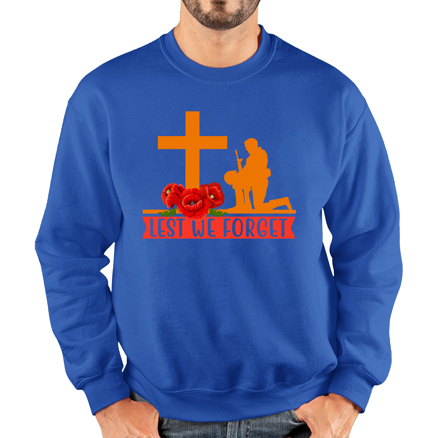 Lest We Forget Anzac Day Poppy Flowers British Armed Forces Sweatshirt