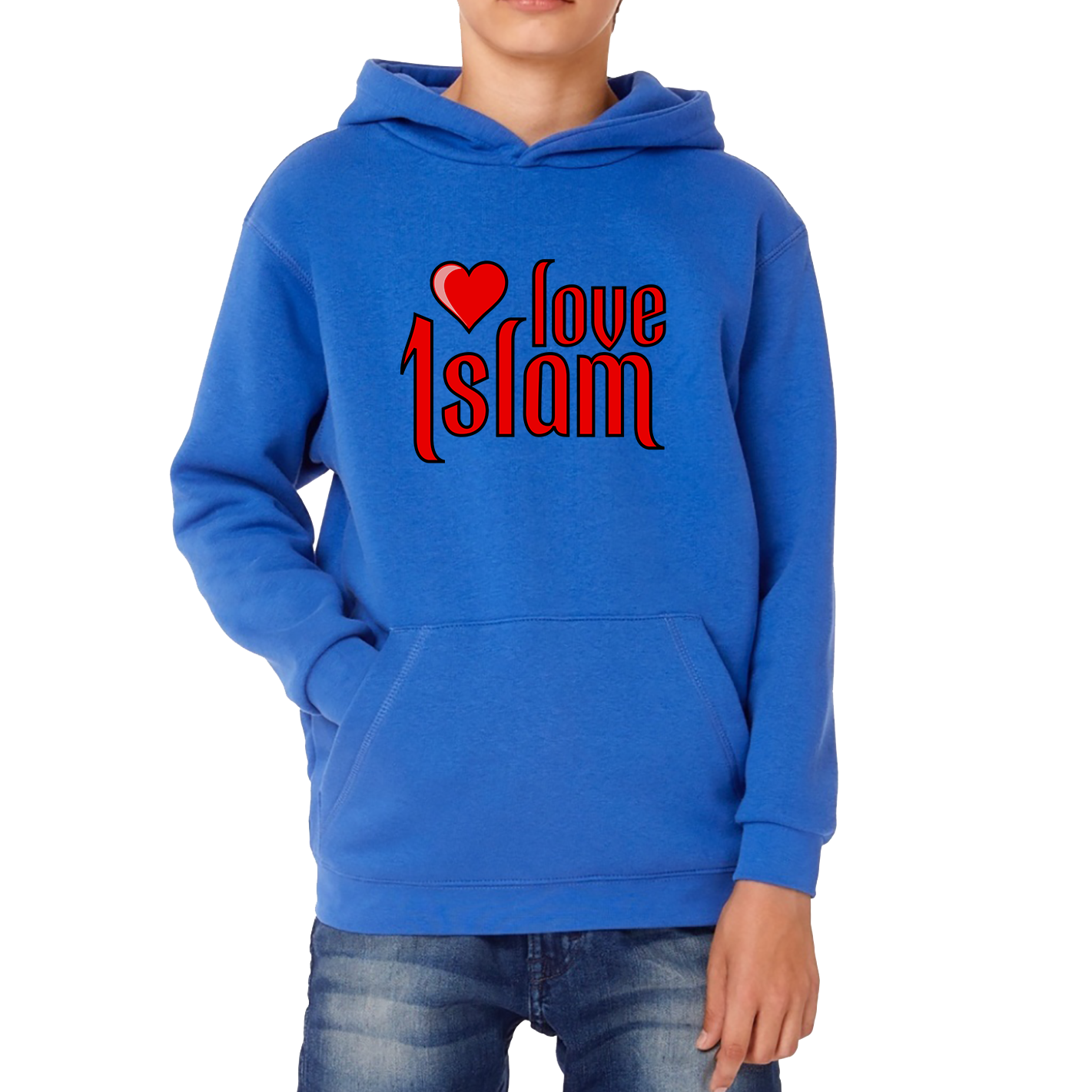Love Islam Heart Spiritual Islamic Religious Muslims Religion Kids Hoodie