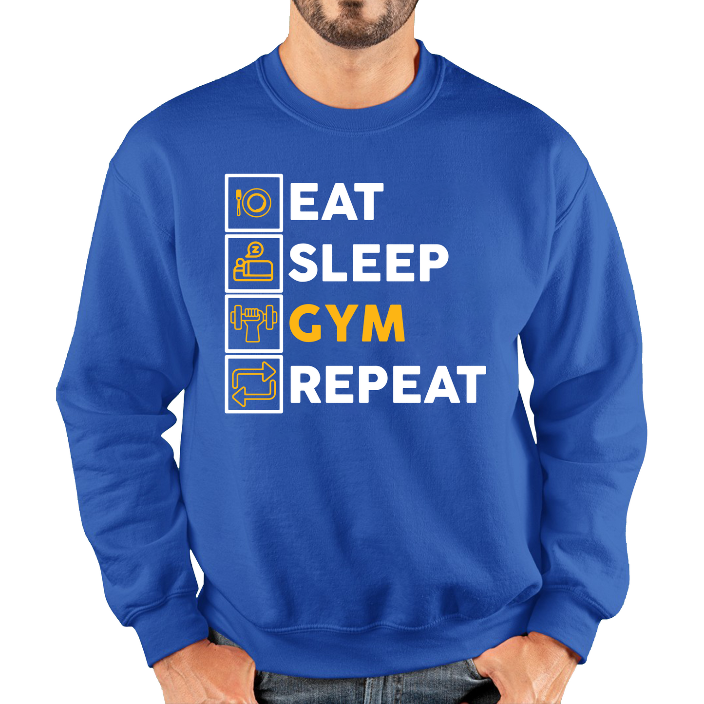 Eat Sleep Gym Repeat Funny Workout Sweatshirt