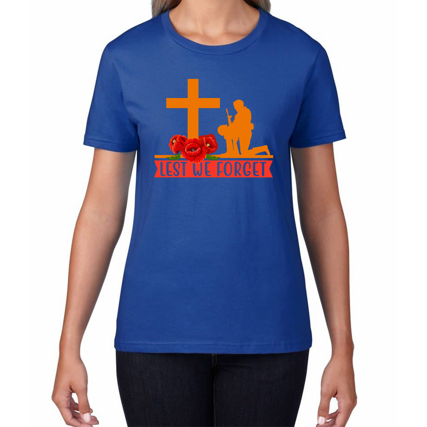 Lest We Forget Anzac Day Poppy Flowers British Armed Forces T Shirt