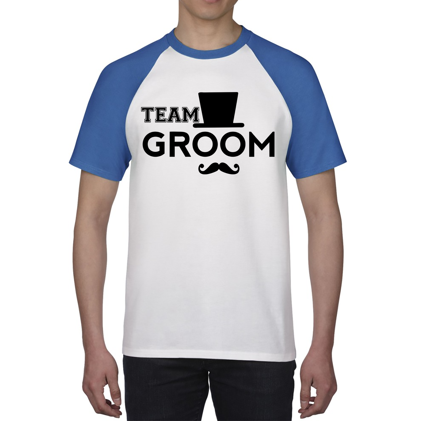 Team Groom Moustache Stage Party Funny Wedding Engagement Groom Stage Parties Baseball T Shirt