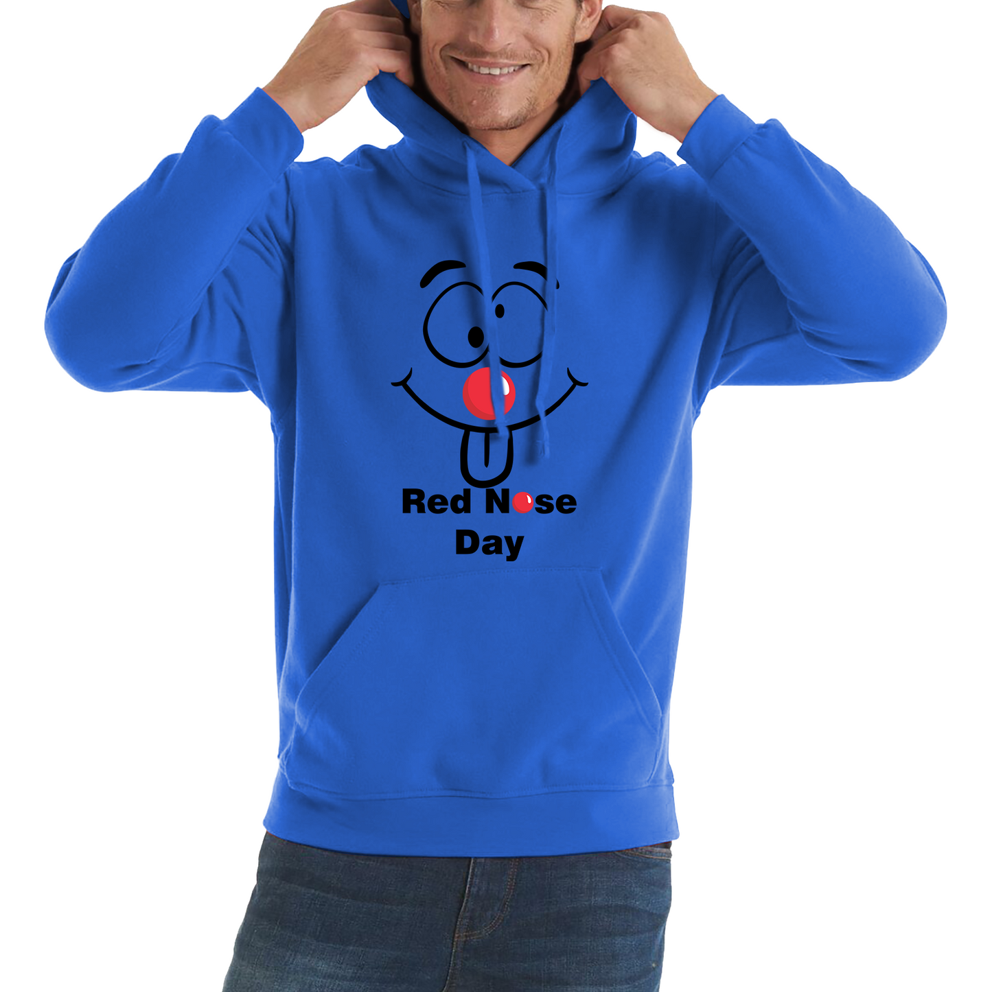 Red Nose Day Funny Emoji Face Hoodie