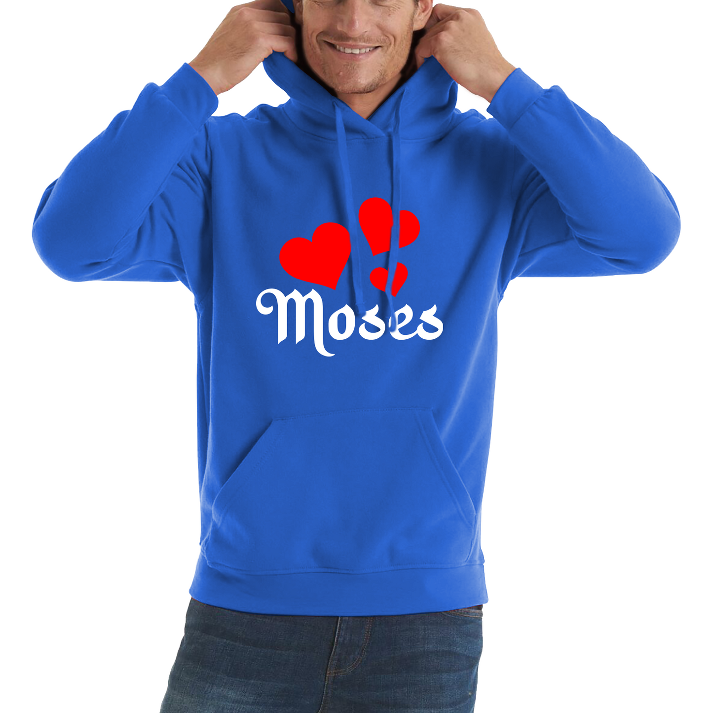 Moses Hearts Religions Prophet Jewish Founder Of Monotheistic Belief Unisex Hoodie