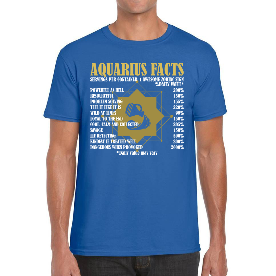 Aquarius Facts Horoscope Zodiac Astrological Sign Astrology Signs Birthday Present Mens Tee Top