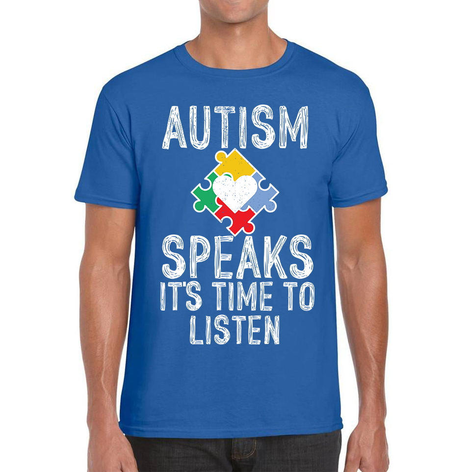 Autism Speaks It's Time To Listen Puzzle Piece T Shirt