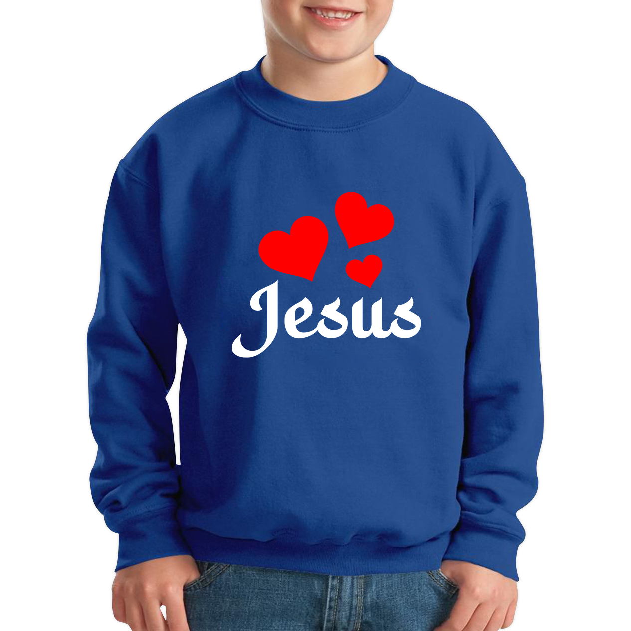 Love Jesus Hearts Jesus Christ Christians Religious Spirituality Believe Kids Jumper