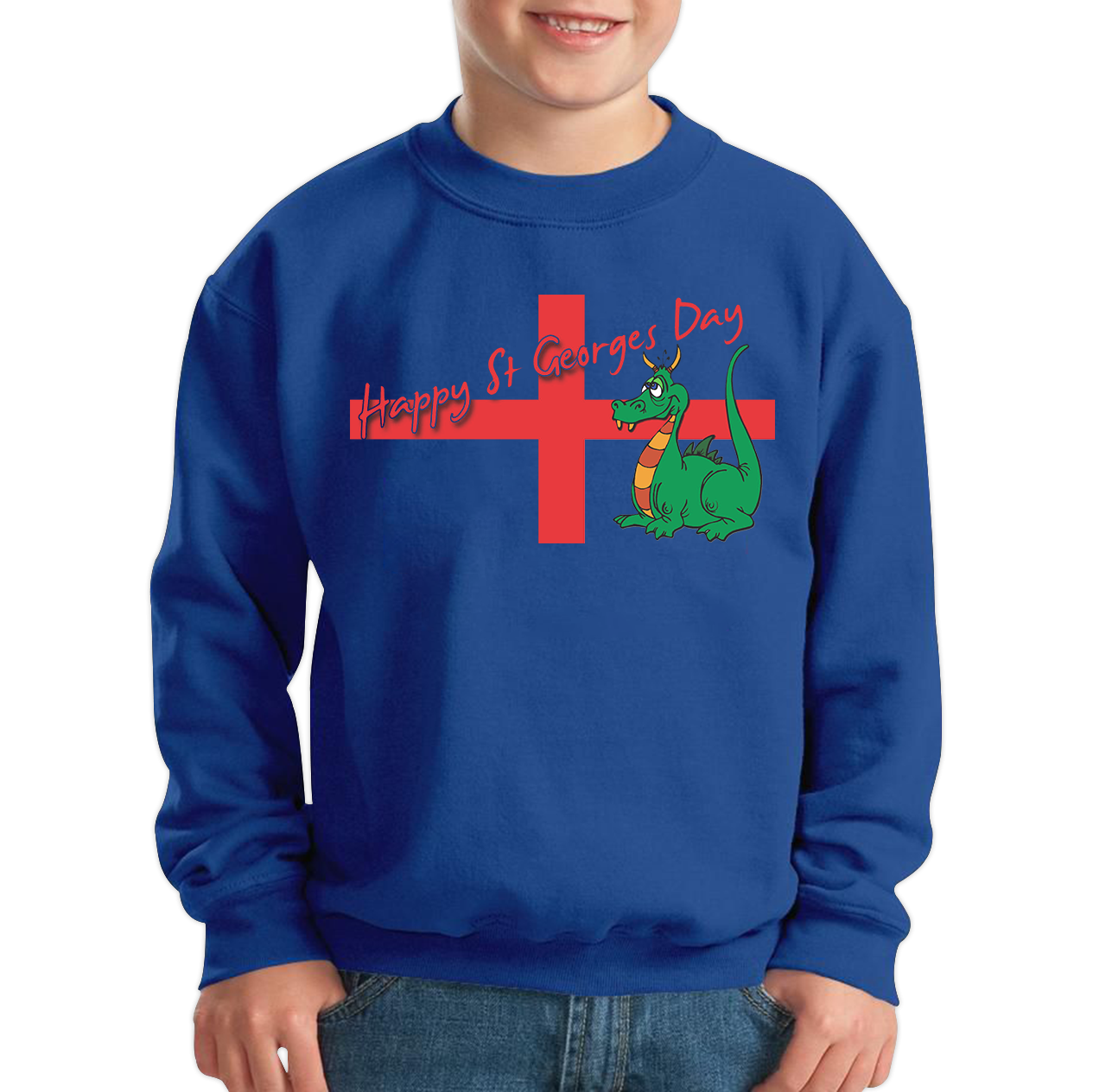 Happy St. George's Day Cute Dragon England Flag Sweatshirt