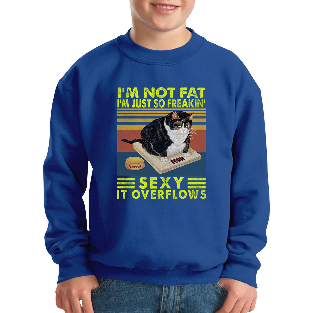 I’m Not Fat I’m Just So Freakin Sexy It Overflows Cat Vintage Sweatshirt