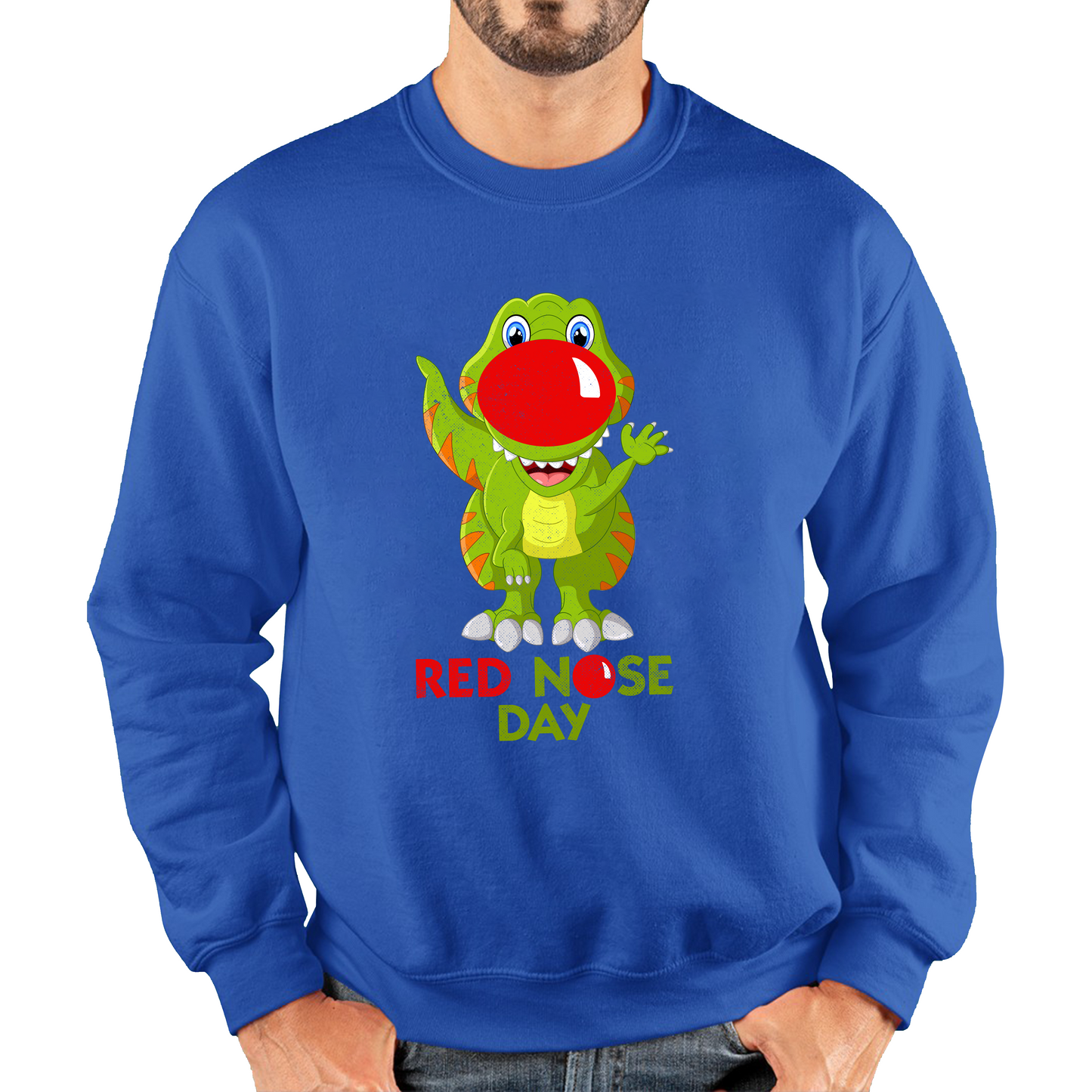 Funny Dinosaur Red Nose Day Sweatshirt