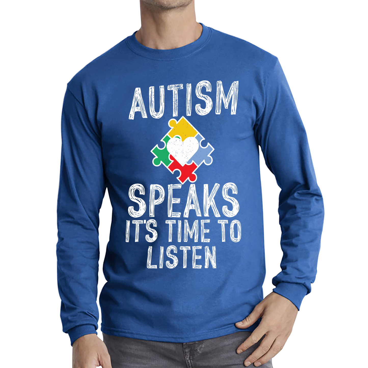 Autism Speaks It's Time To Listen Puzzle Piece T Shirt