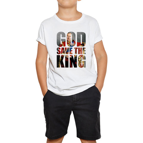 God Save The King Coronation Of King Charles III 2023 Ruling Monarch Of England CR III His Majesty Kids T Shirt
