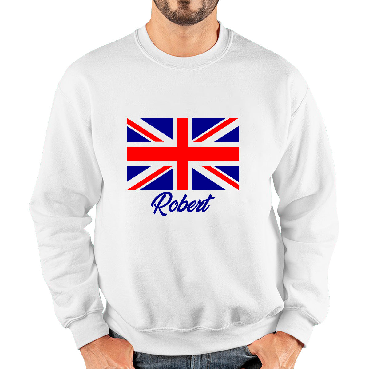 Personalised UK United Kingdom Flag Your Name Great Britain Union Jack Patriotism Proud British Citizen Long Live UK Forever Unisex Sweatshirt