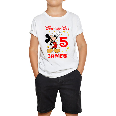 Personalised Happy Birthday Your Name Disney Minnie Mouse Cute Cartoon Character Birthday Party Costume Kids T Shirt