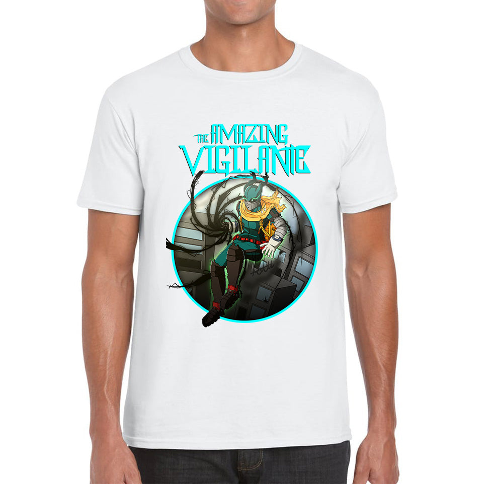 The Amazing Vigilant out of the Dark hole Vintage Graphic Cartoon Series Mens Tee Top
