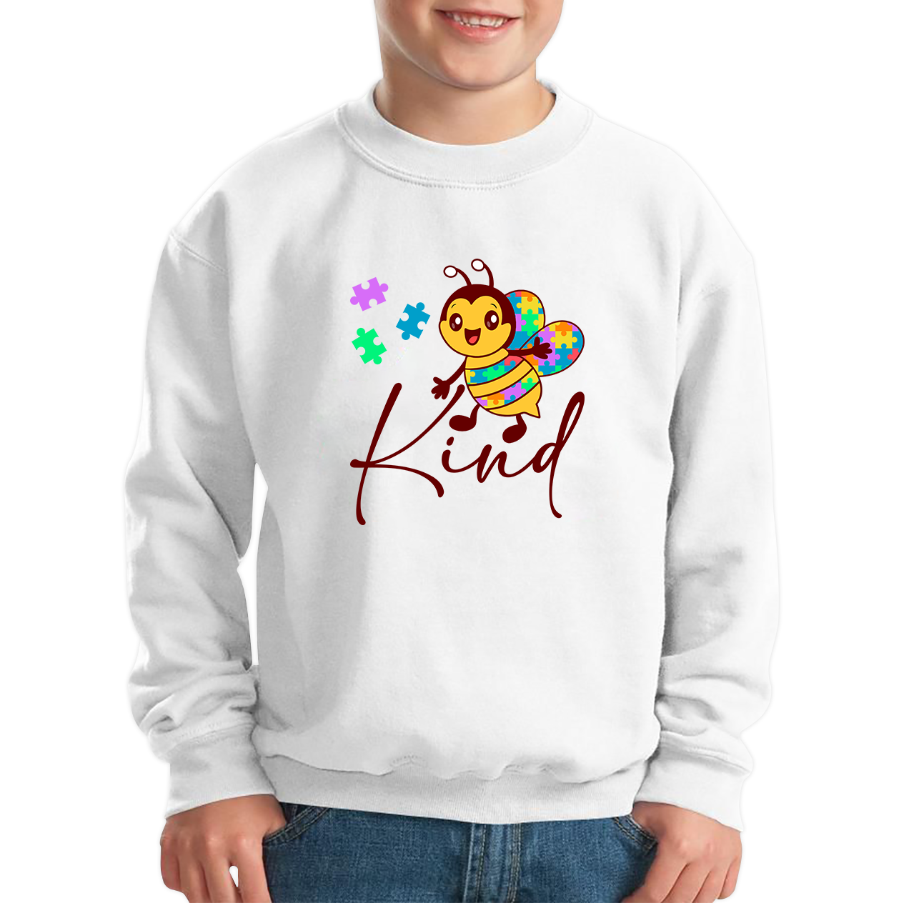 Bee Kind Autism Awareness Autism Rainbow Bee Kind Neurodiversity Honey Bee Autism Mental Health Kids Jumper