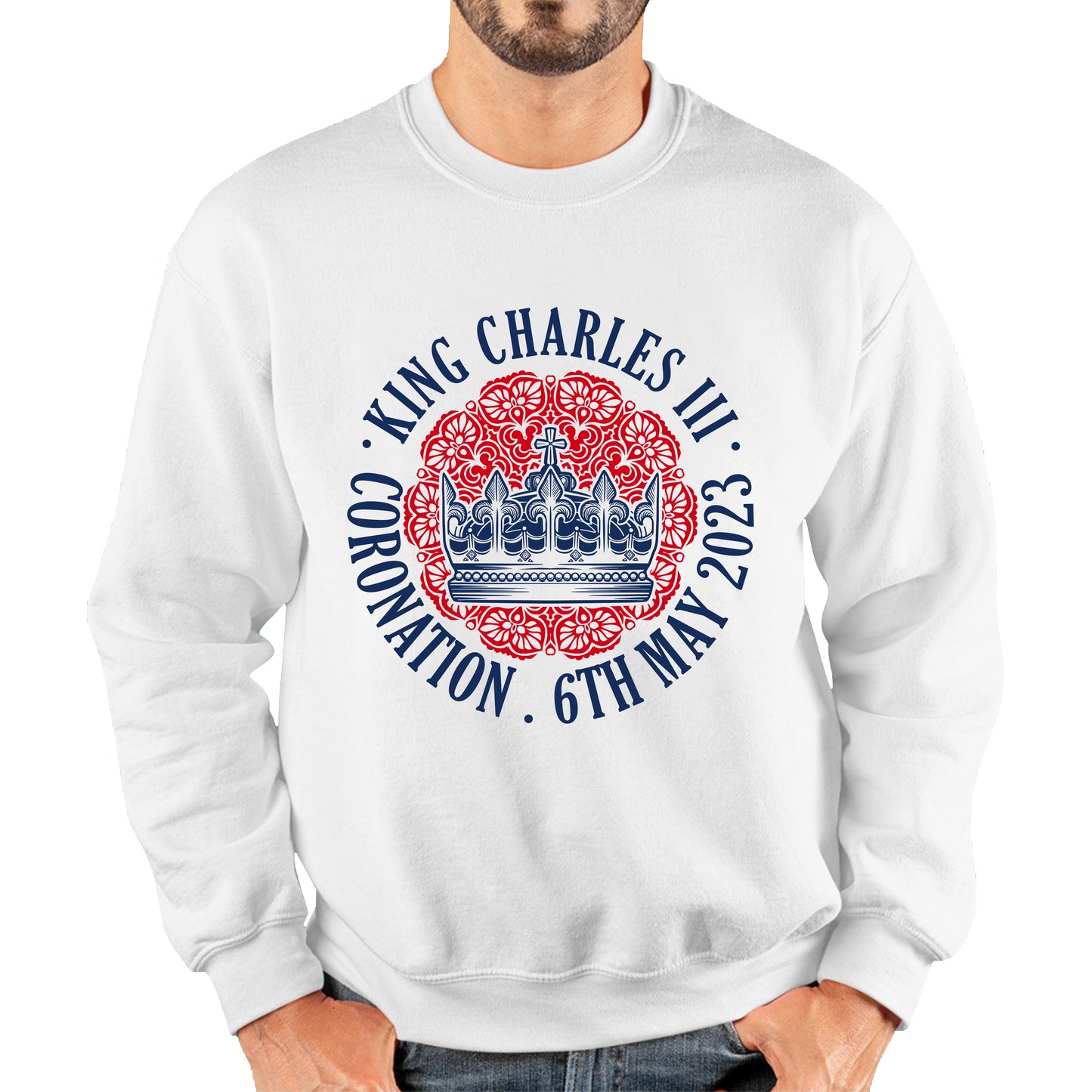 King Charles III Coronation 6th May 2023 Royal Crown CR III Ruling Monarch Of England United Kingdom Unisex Sweatshirt
