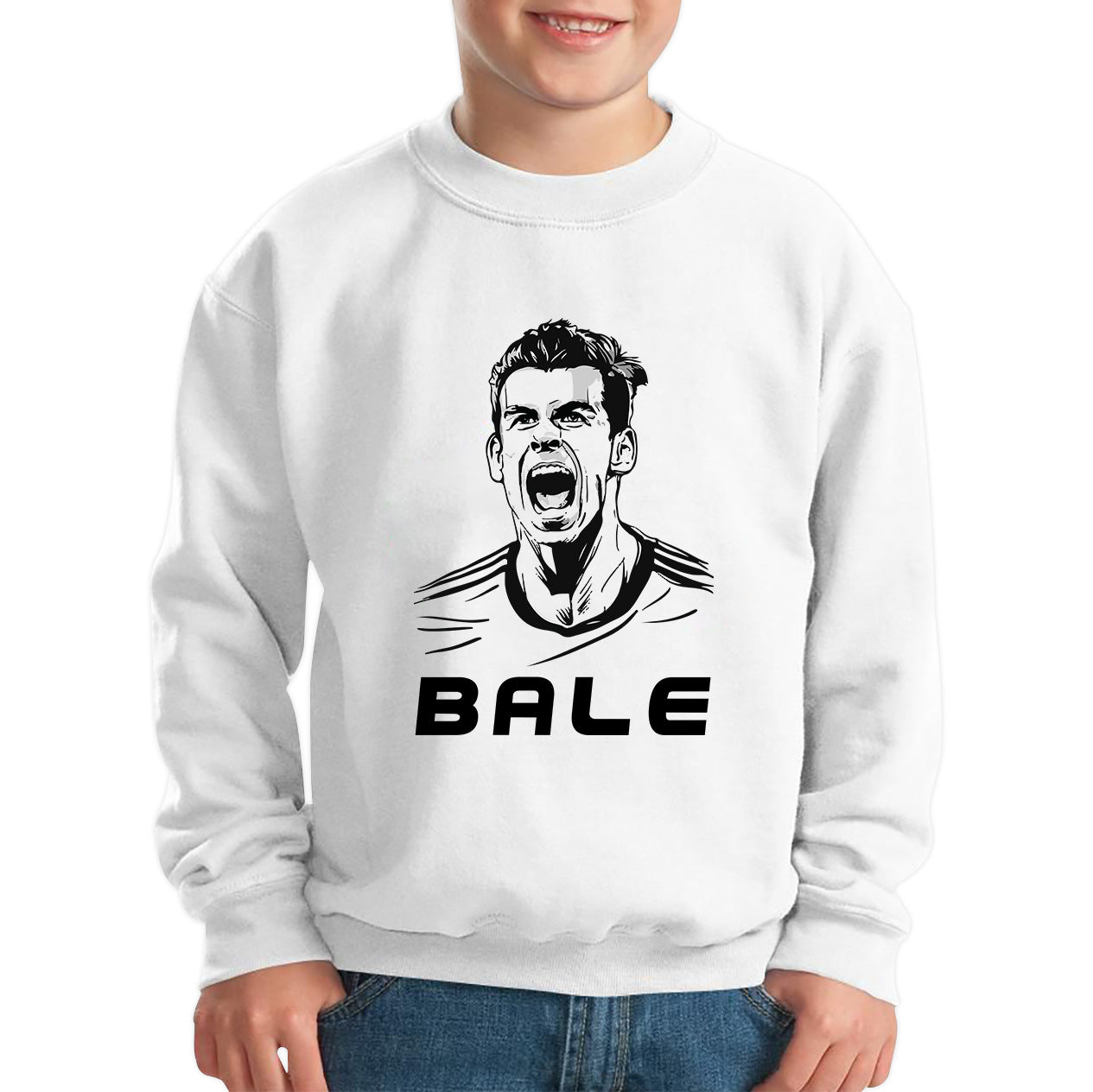 Football Player Retro Style Portrait Soccer Player Welsh Former Professional Footballer Sports Champion Kids Jumper