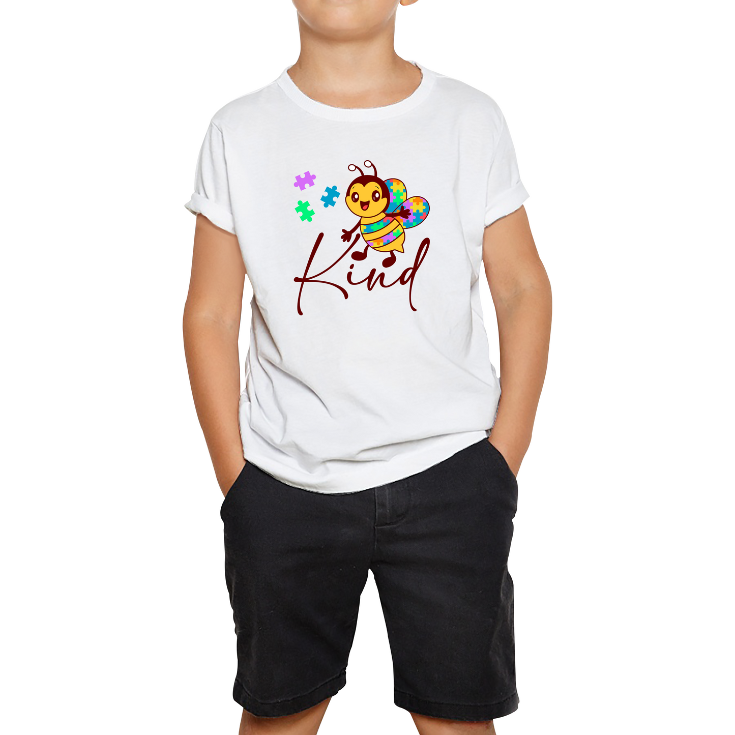 Bee Kind Autism Awareness Autism Rainbow Bee Kind Neurodiversity Honey Bee Autism Mental Health Kids T Shirt