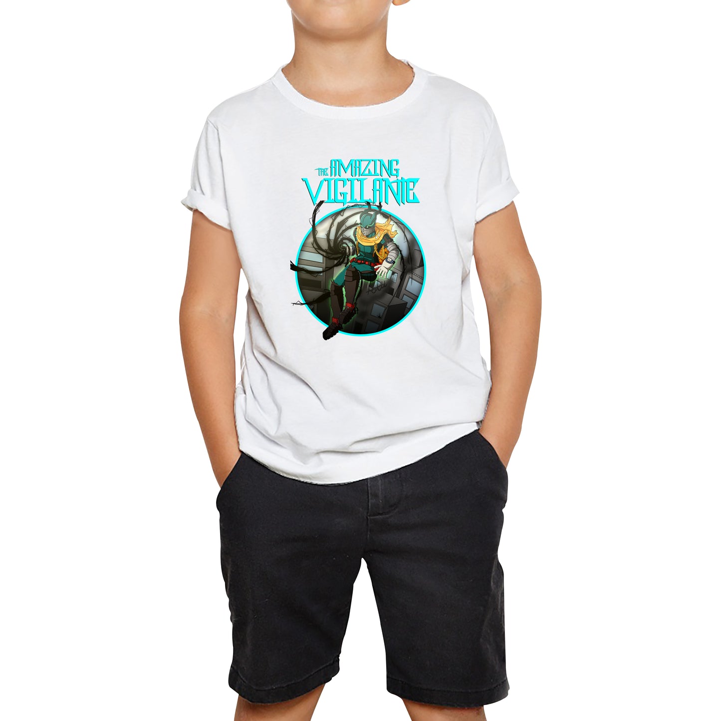 The Amazing Vigilant out of the Dark hole Vintage Graphic Cartoon Series Kids Tee