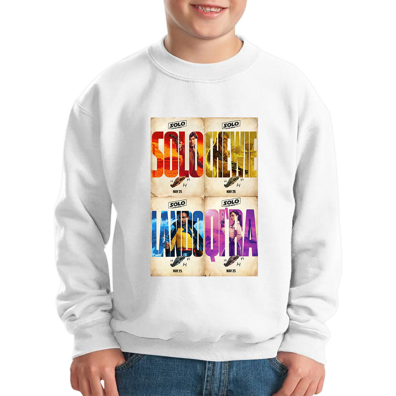 Solo A Star Wars Story Posters Solo Chewie Lando Qira Sci-fi Action Adventure Movie Characters Star Wars Galaxy's Edge Trip Kids Jumper